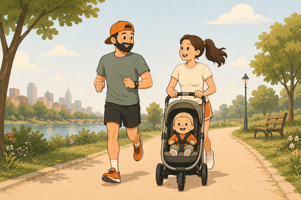courir avec poussette bébé débutant course à pied famille